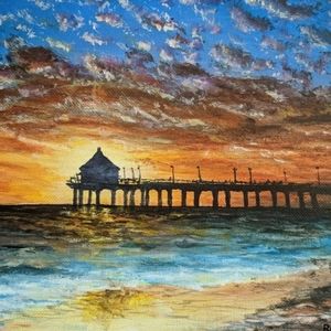 "Santa Monica" Painting 8x10 Acrylic on Canvas